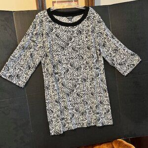 George Black White Reptile Print Top Tunic Over Leggings